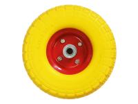 Колесо 4.10/3.50-4 полиуретановое для тачки (ось 16/70) мет. диск