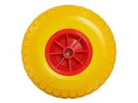 Колесо 3.00-4 полиуретановое для тачки (ось 20/75, пласт. диск)