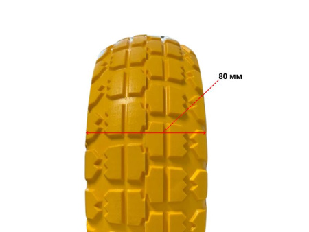 Колесо 4.10/3.50-4 полиуретановое для тачки (ось 20/75) мет. диск 2х6204 RS