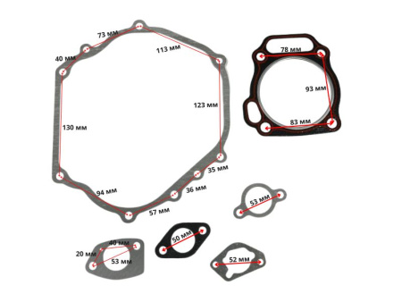 Прокладки 188F(GX390) набор 6шт