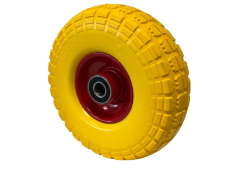 Колесо 4.10/3.50-4 полиуретановое для тачки (ось 20/75) мет. диск 2х6204 RS