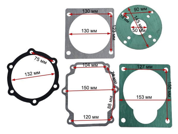 Прокладки КПП мотоблока 9-18лс комплект (5шт) ST-1800F