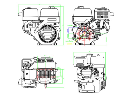 Двигатель Lifan KP420E-R (сцепление и редуктор 2:1) вал 25мм, 17лс, 18А