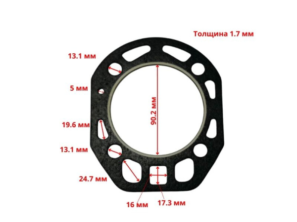 Прокладка ГБЦ двигателя R180-R185 (90мм) с язычком