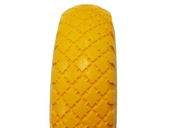 Колесо 3.00-4 полиуретановое для тачки (ось 20/75, мет диск)