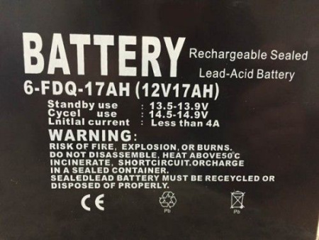 Аккумуляторная батарея 6-FDQ (12V17AH)