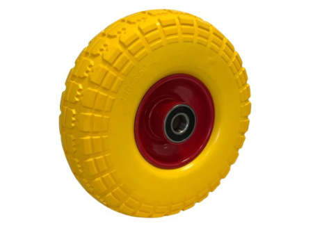 Колесо 4.10/3.50-4 полиуретановое для тачки (ось 20/75) мет. диск 2х6204 RS