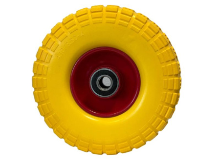 Колесо 4.10/3.50-4 полиуретановое для тачки (ось 20/75) мет. диск 2х6204 RS