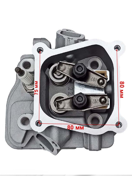 Головка блока цилиндра 168F(GX200)-170F(GX210) в сборе со свечой