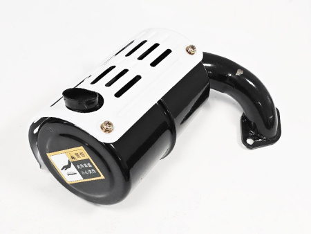 Глушитель R190-R195 с коленом (2 отверстия)