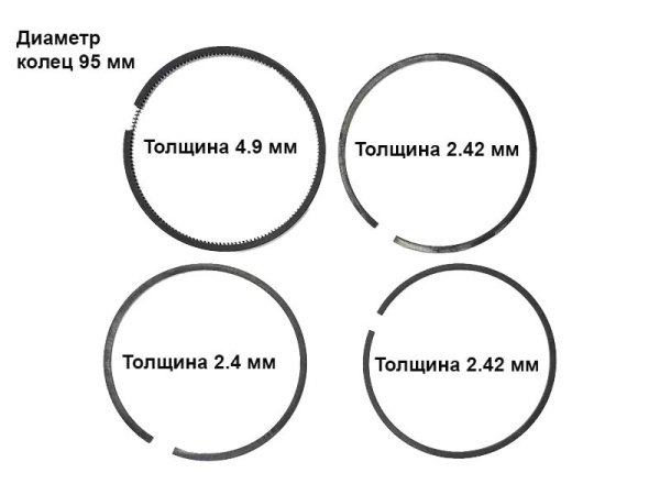 Кольца поршневые R195-R18 (4 кольца)