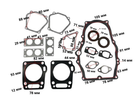 Прокладки 2V78F-2A C-Pro (комплект) Lifan (12120-А2410-0001) 