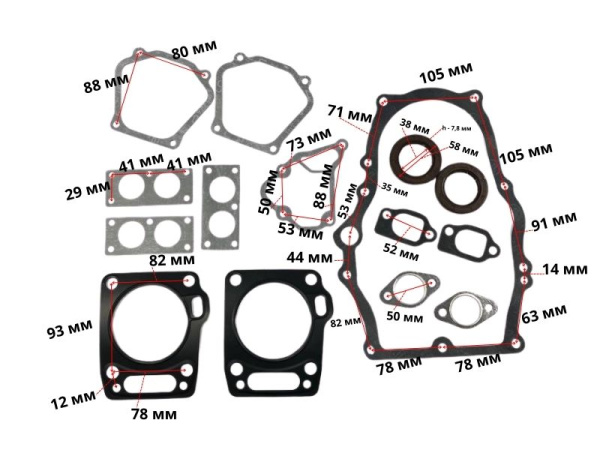 Прокладки 2V78F-2A C-Pro (комплект) Lifan (12120-А2410-0001) 