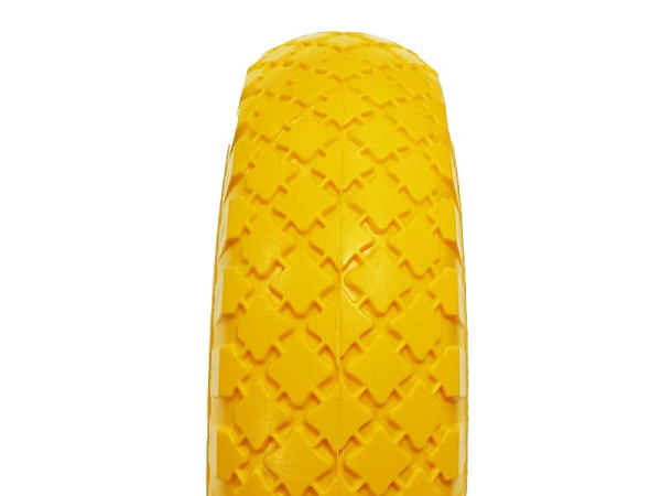 Колесо 3.00-4 полиуретановое для тачки (ось 20/75, пласт. диск)