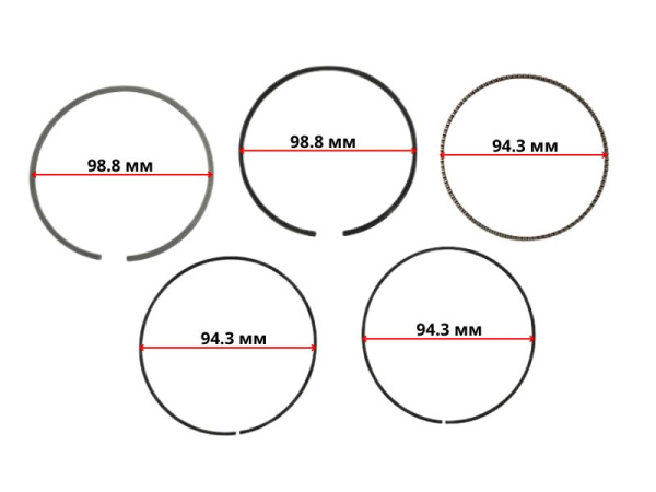 Кольца поршневые KP500 Lifan (13400-A3414-0001)